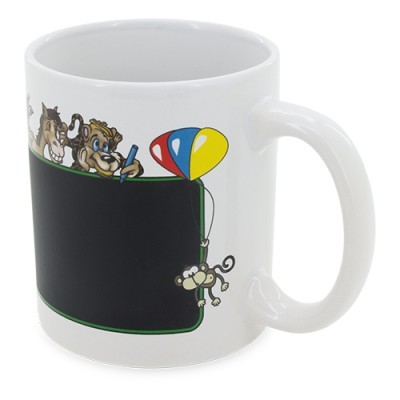 Taza pizarra con animales personalizada